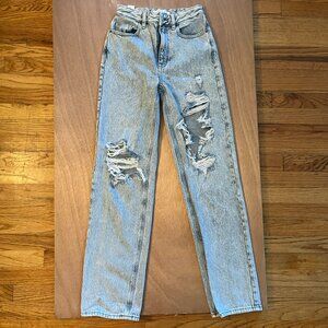 Pacsun 90s Boyfriend Jeans, Light Acid Wash, Size 24